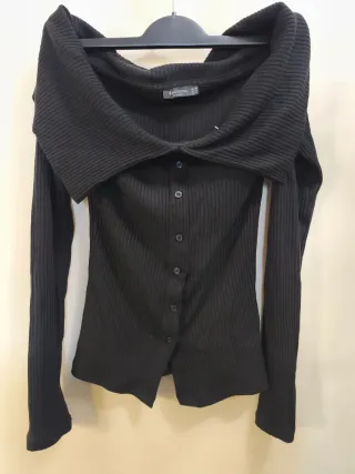 Stradivarius Camiseta Negra Talla XS