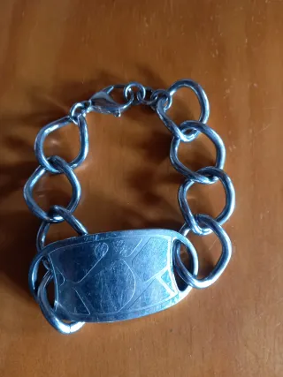 Pulsera eslabones con placa grabada