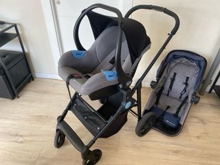 Carrito Bebé KinderKraft 3 en 1 -Color gris y azul