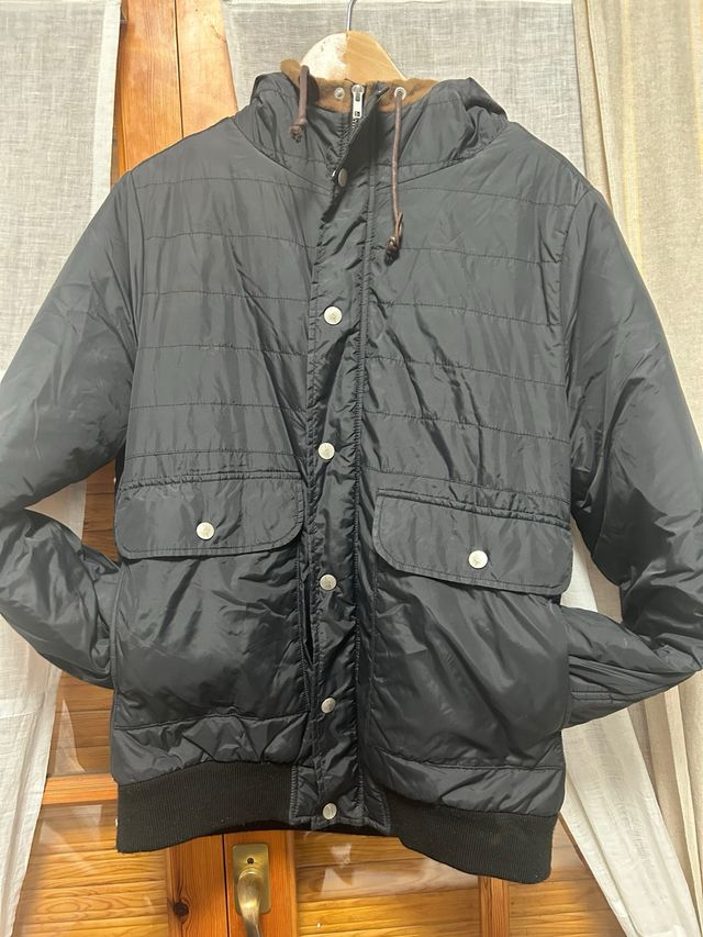 Abrigo BOLT Negro de lana en el interior