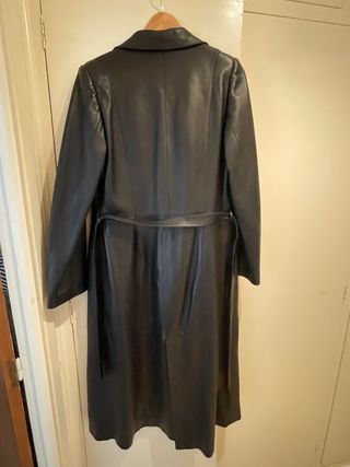 Abrigo de cuero ovino/Gabardina cuero