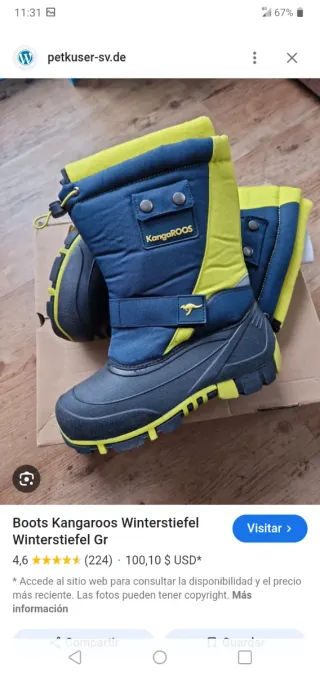 Botas Nieve Niños Talla 32 KangoROOS
