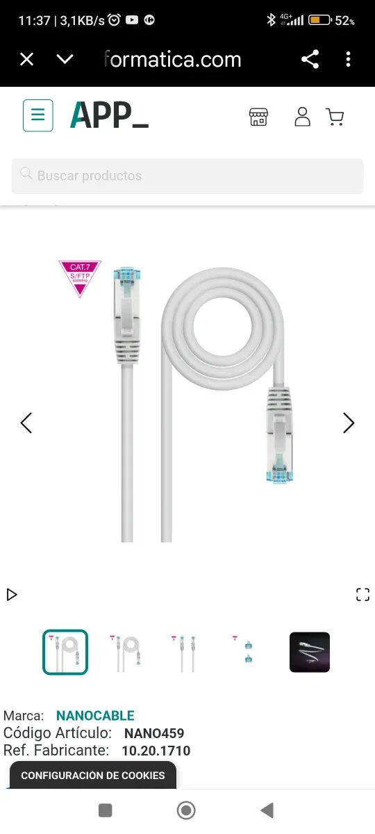 Cable Red Cat 7 LSZH Nanocable