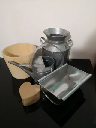 Set decorazioni vintage metallo e legno