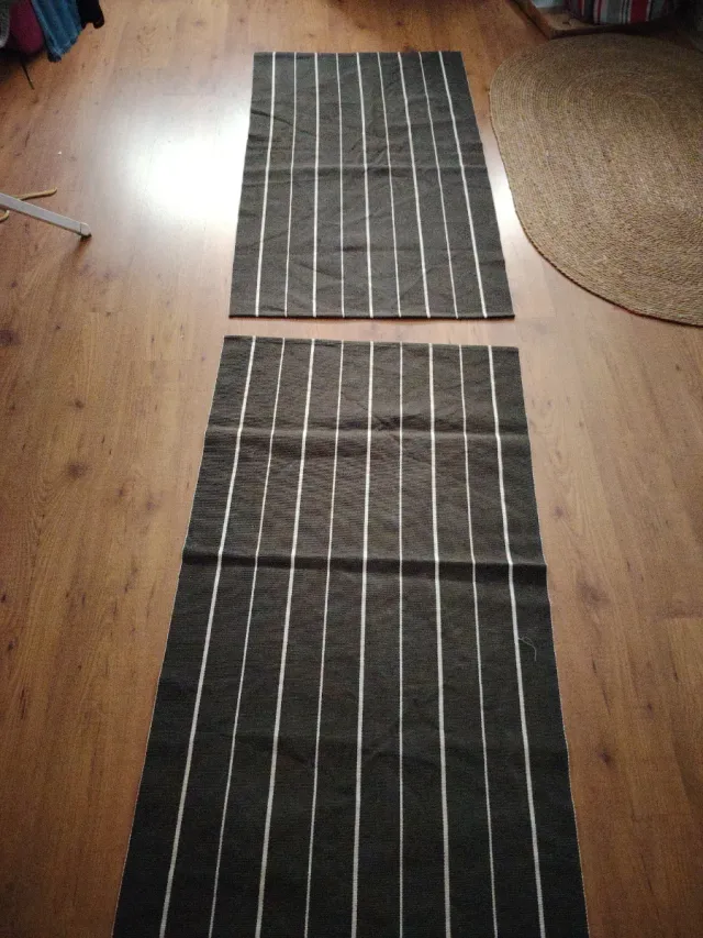 Pack 2 alfombras rayas blanco y negro