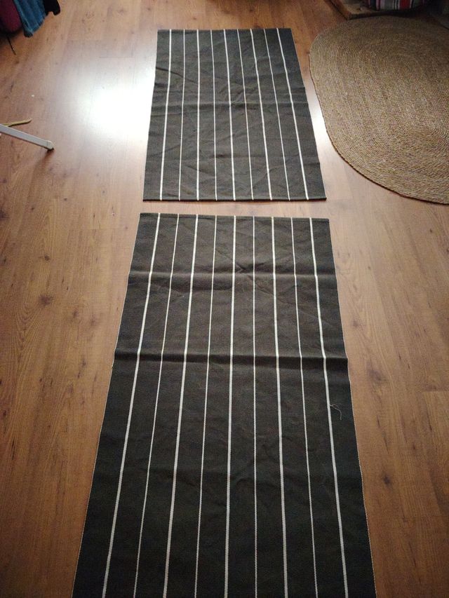 Pack 2 alfombras rayas blanco y negro