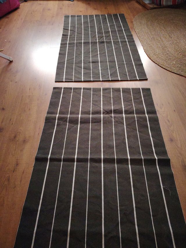 Pack 2 alfombras rayas blanco y negro