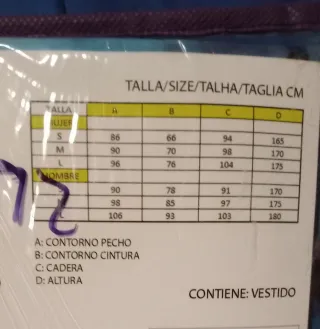 Disfraz esqueleto mujer talla M