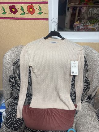 Jersey trenzado MODA SUPREMA beige Talla M/L