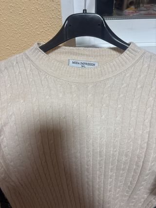 Jersey trenzado MODA SUPREMA beige Talla M/L
