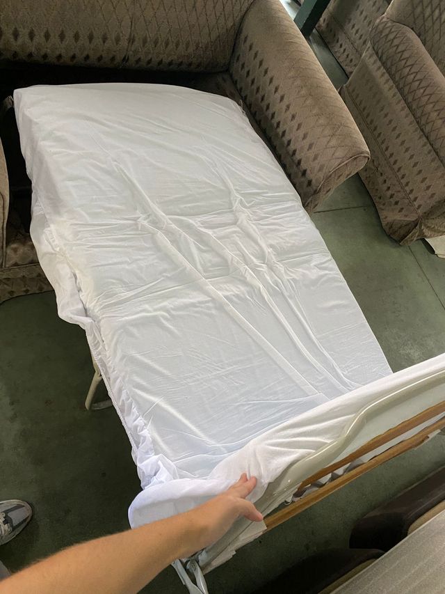 Sofá Cama Individual Beige/Marrón