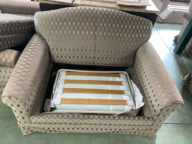 Sofá Cama Individual Beige/Marrón