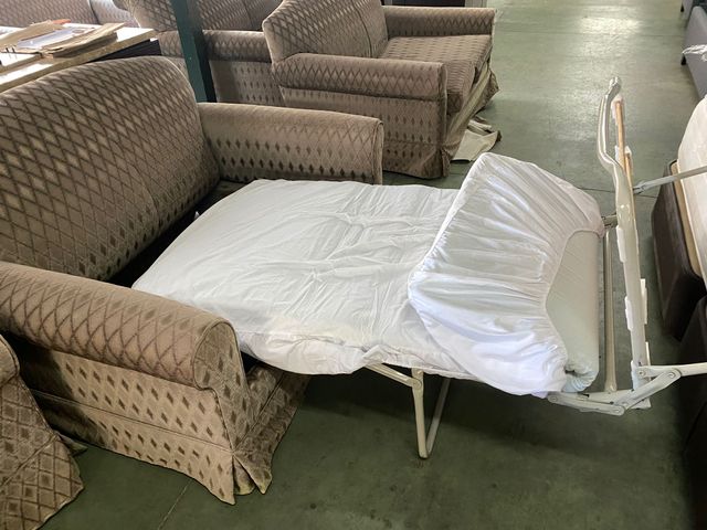 Sofá Cama Individual Beige/Marrón