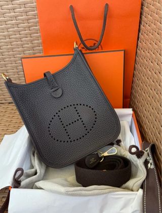Bolso Hermes Evelyne Marrón.