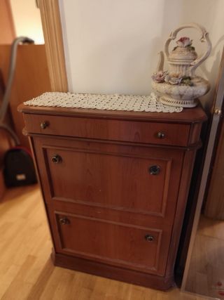 Zapatero madera 2 cajones