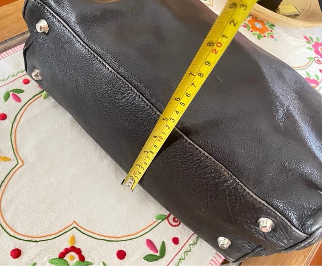 Bolso piel de búfalo marrón oscuro