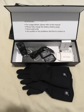 Guantes Calefactables Inteligentes Negros. talla M