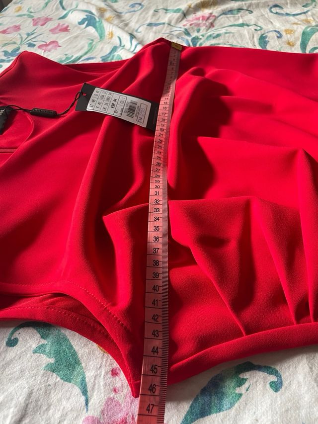 Vestido Matilde Cano Rojo Talla 44 Nuevo
