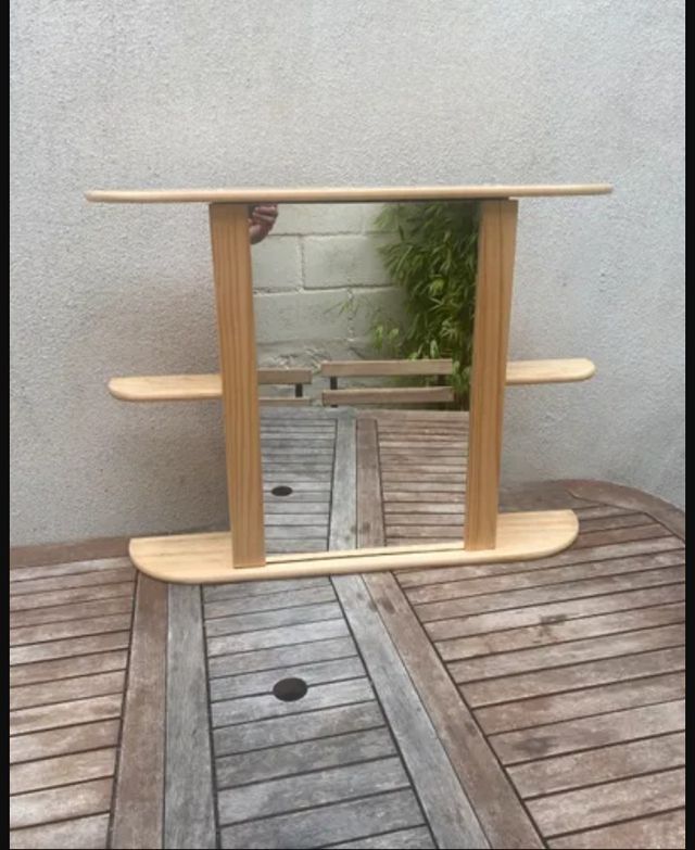 Mueble con espejo colgante de madera ( PARA BAÑO )