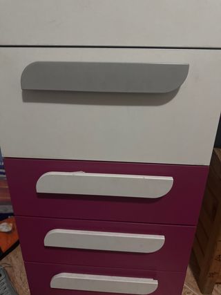 Cajonera Plástico Morado y Blanco