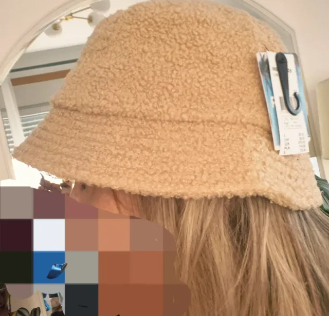Gorro bucket borreguillo Roxy beige / nude