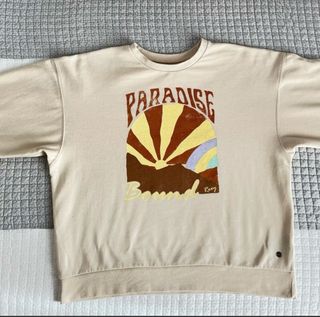 Sudadera Roxy Beige con Estampado Paradise Bound