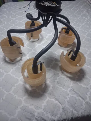 Lámpara de techo hierro y cristal