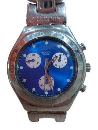 RELOJ DE CUARZO SWATCH AG 1999 AZUL Y ACERO