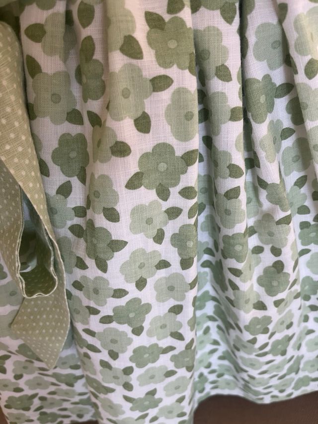 Vestito da bambina verde con fiori e pois taglia 4 anni