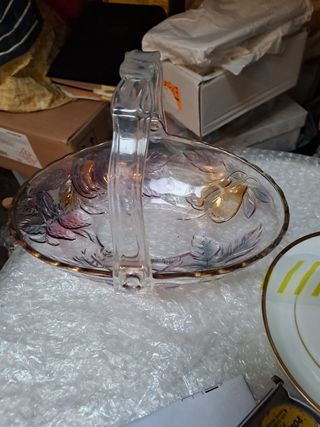 Frutero de cristal con asa