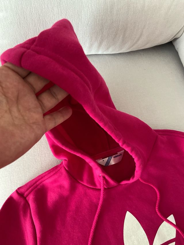 Sudadera Adidas Rosa con Logo plateado