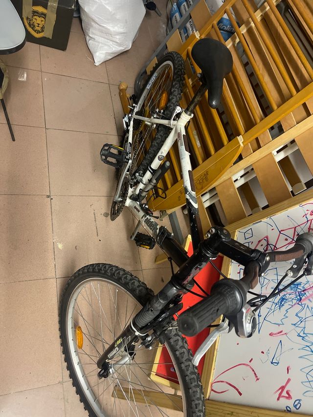 Bicicleta de montaña blanca