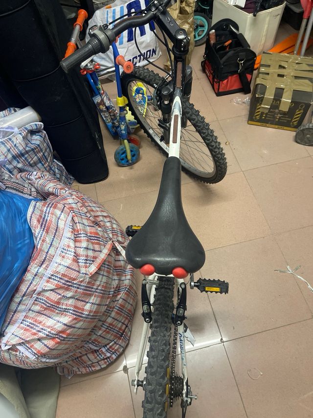 Bicicleta de montaña blanca