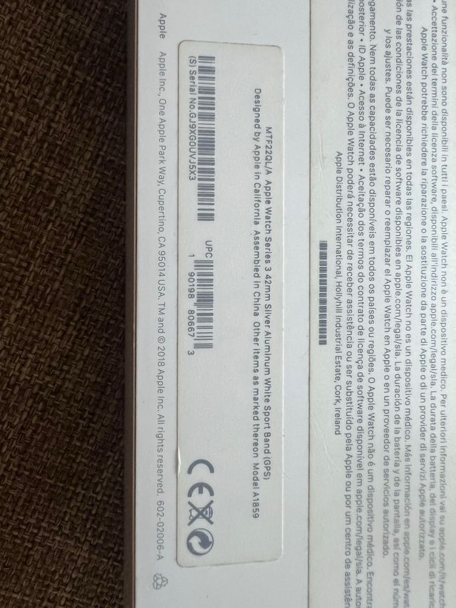 Apple Watch Series 3 42mm Plata Aluminio