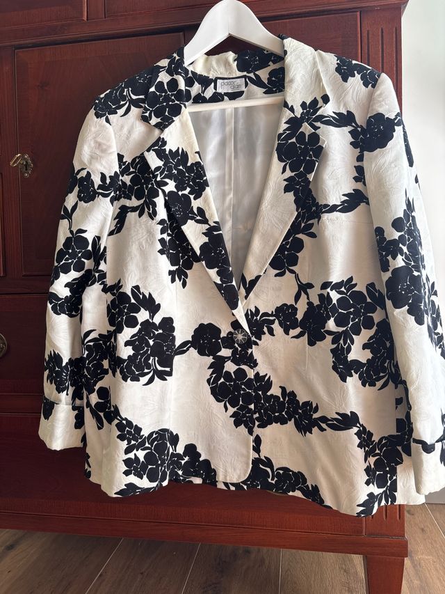 Chaqueta Placo Mujer Estampada Flores Talla L