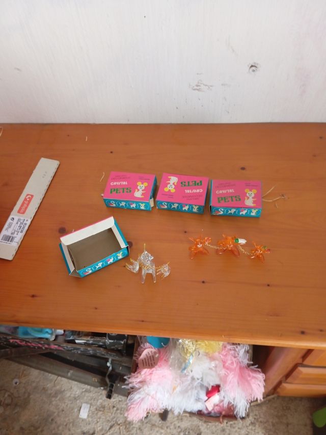 Lote figuras cristal y plástico años 80