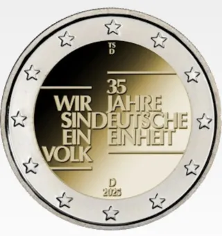 Moneda 2€ Alemania 2025 35 aniv Unidad Alemana