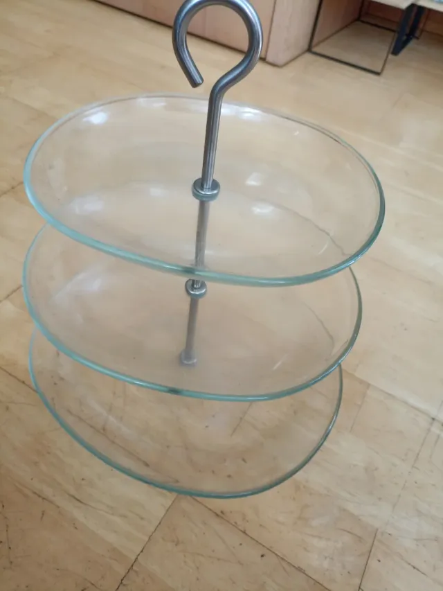 Expositor repostería cristal 3 plantas