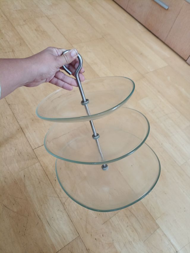 Expositor repostería cristal 3 plantas