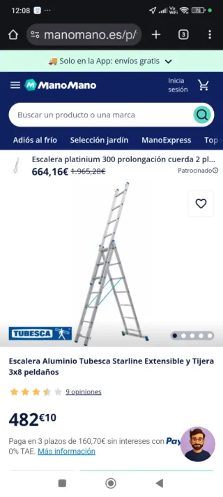 Escalera Aluminio 5m