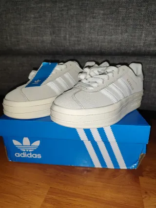 Adidas Gazelle Plataforma Blancas Nuevas