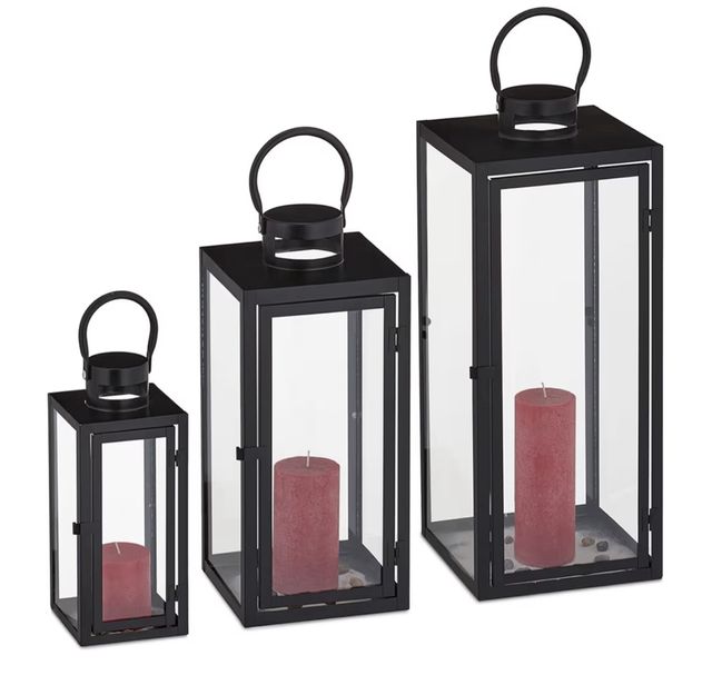 Set 3 Faroles Decorativos Relaxdays