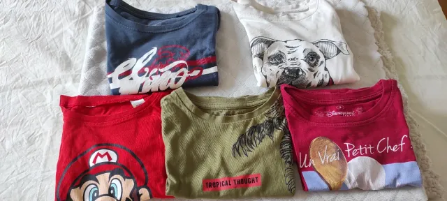 Lote 5 camisetas niño 8 años