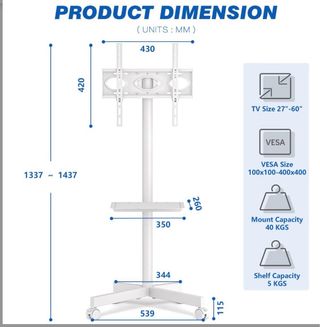TV LG 27 pulgadas y soporte