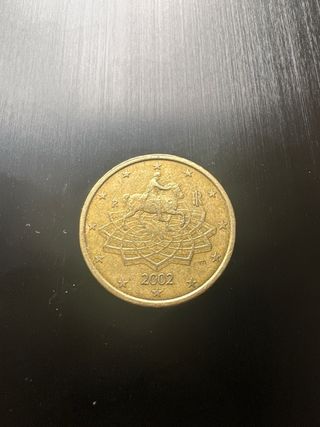 50 céntimos Italia 2002 Estatua Ecuestre Marco