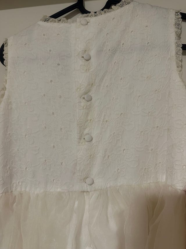 Vestido Primera Comunión Blanco y Rosa