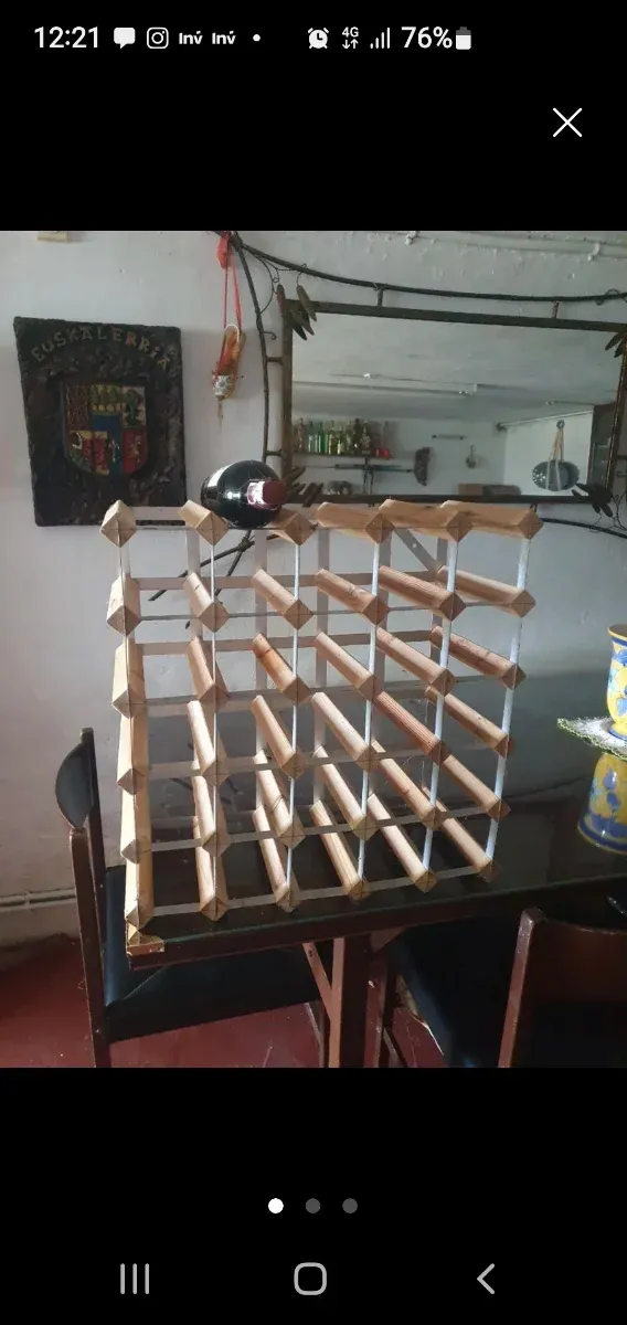 Botellero de Madera y Acero