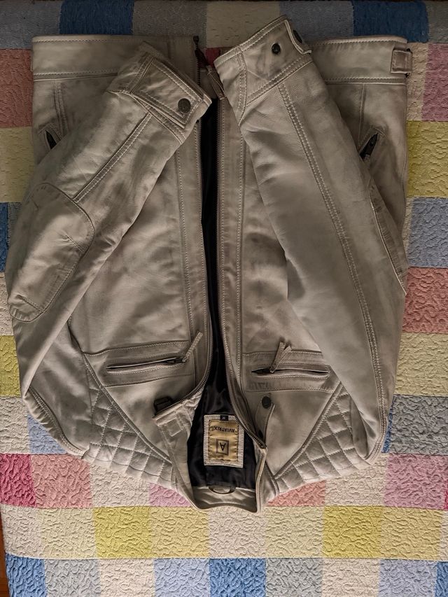 Chaqueta de piel Aviatrix gris Talla M