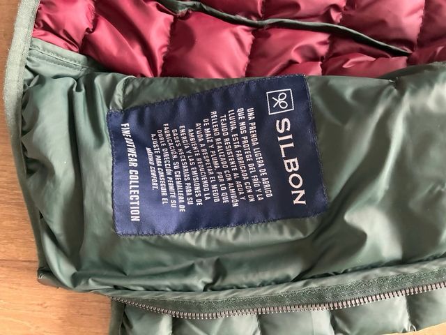 Cazadora Plumas Verde Silbon Talla S