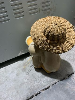 Patos de jardín con sombrero de paja